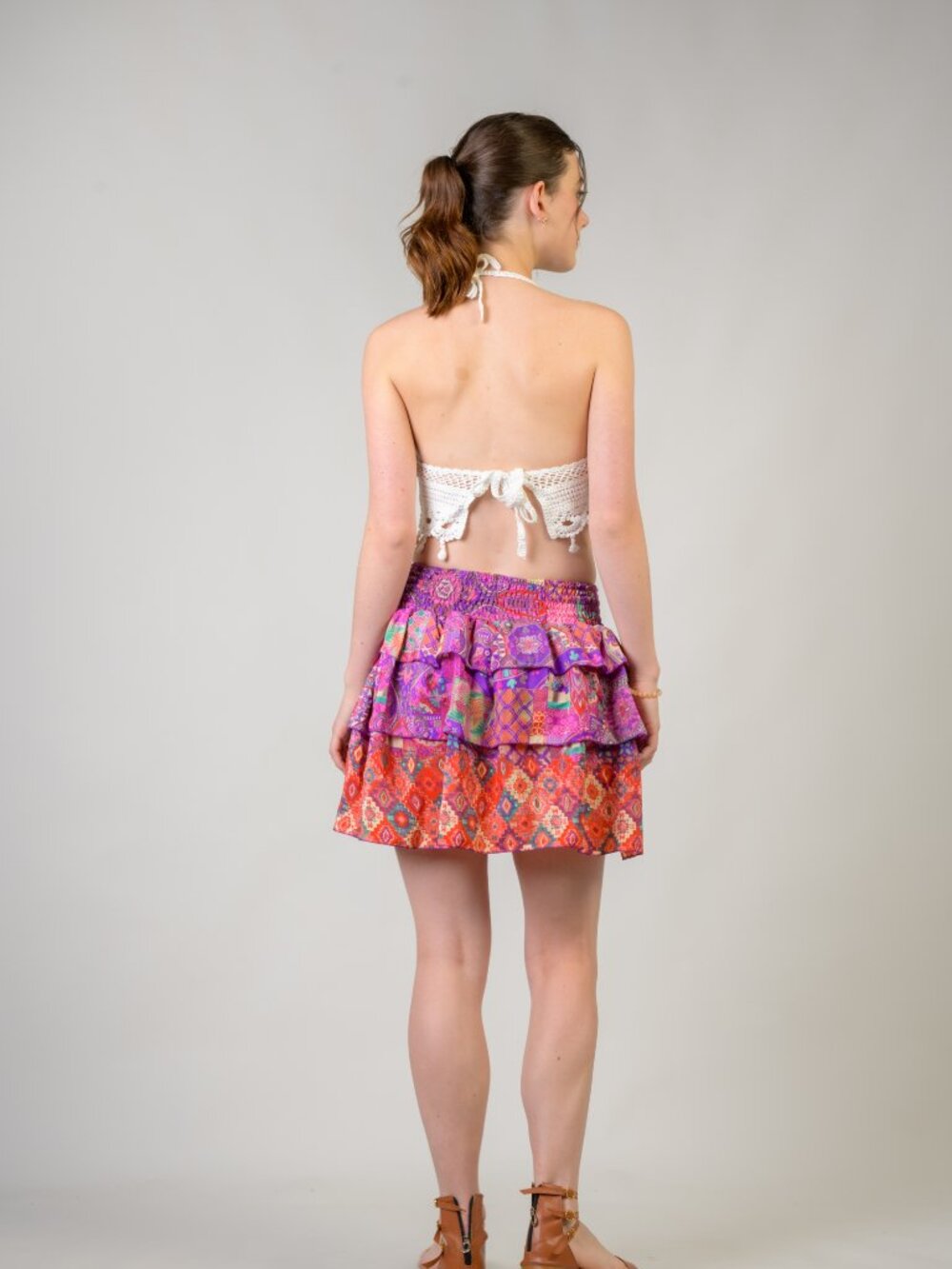 27.) Rhea Layered Pattern Bobbin Skirt (Assorted) - Picture 7 of 10